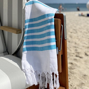 Hamamtuch in blau / weiß - Strand 36 Hamamtuch in blau / weiß - Strand 36
